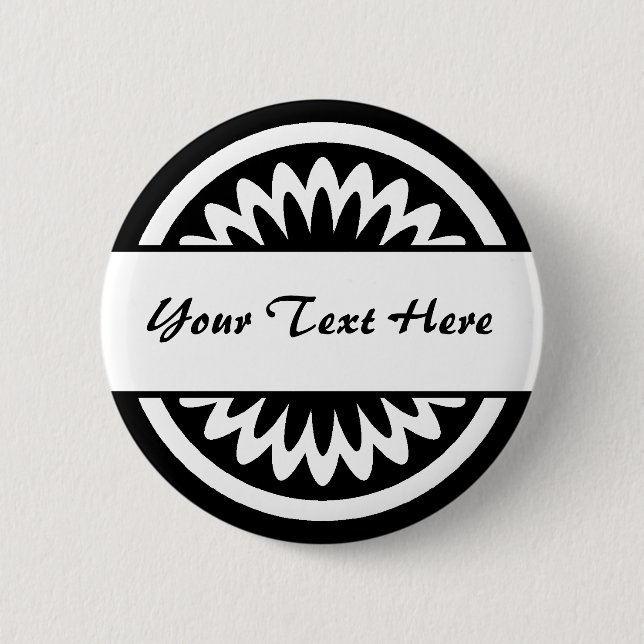 Round Flower - Black Button (Front)