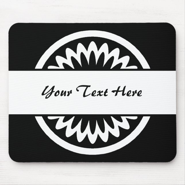 Round Flower - Black Mouse Pad (Front)