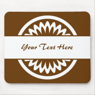 Round Flower - Brown Mouse Pad