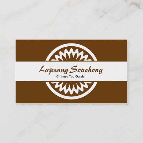 Round Flower _ Dark Brown Business Card