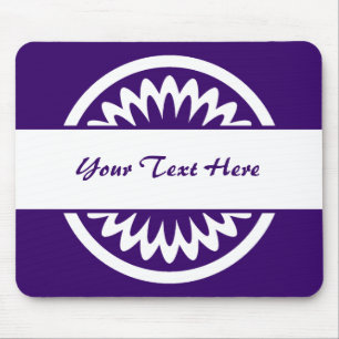 Round Flower - Deep Purple Mouse Pad