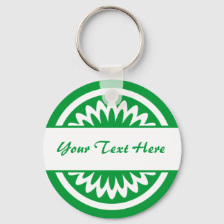 Round Flower - Grass Green Keychain