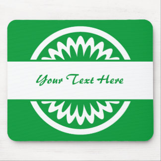Round Flower - Grass Green Mouse Pad