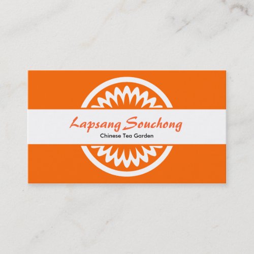 Round Flower _ Orange Business Card