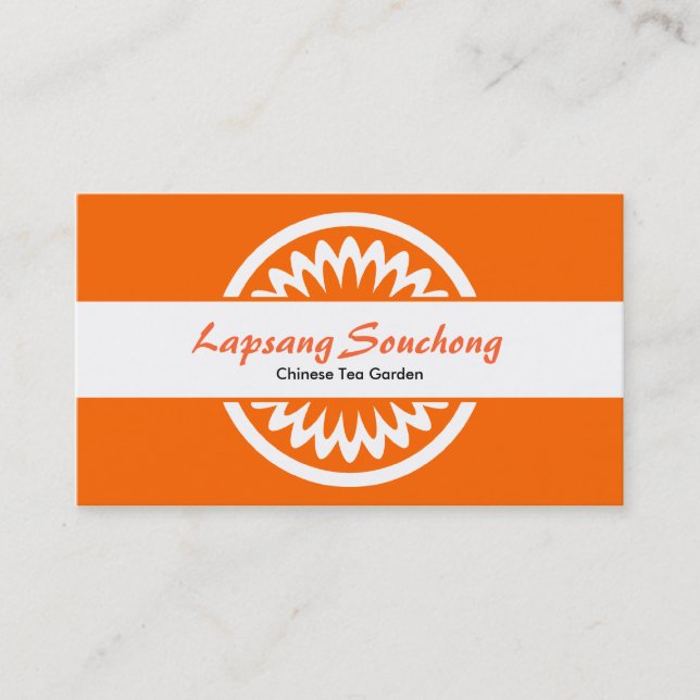 Round Flower - Orange Business Card (Front)