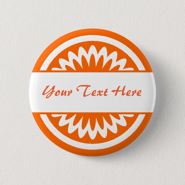 Round Flower - Orange Button (Front)
