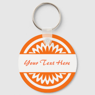 Round Flower - Orange Keychain