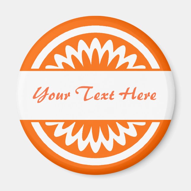 Round Flower - Orange Magnet (Front)