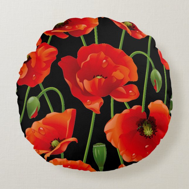 Round Flower Pillow (Front)