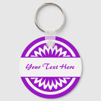 Round Flower - Purple Keychain