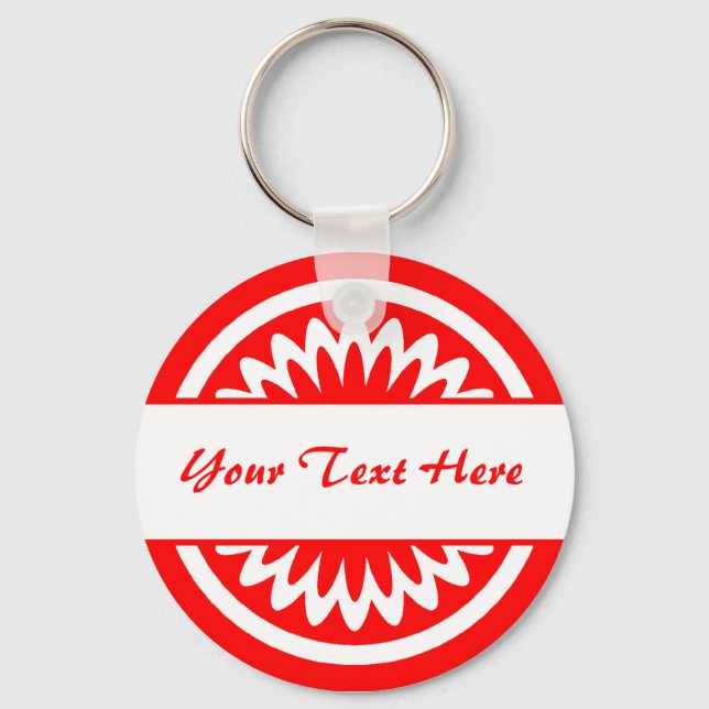 Round Flower - Red Keychain (Front)