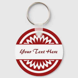 Round Flower - Ruby Red Keychain