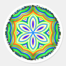 Round Flower Stickers