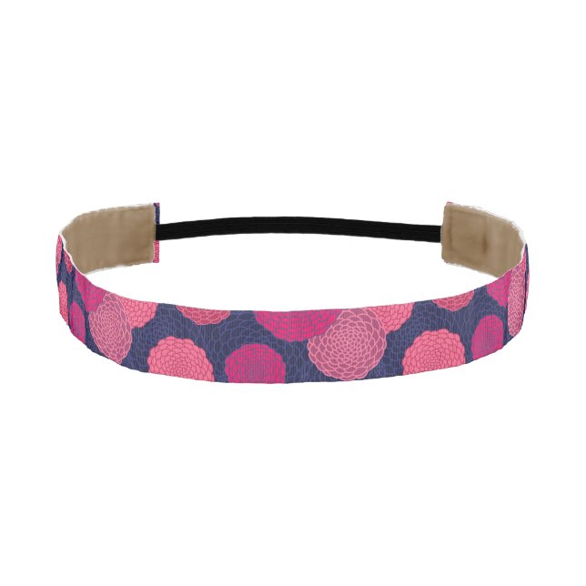 Round flowers pattern athletic headband (Front)