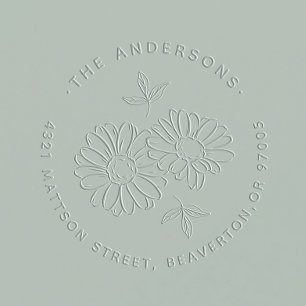 Round & Flowery Family Return Address Embosser