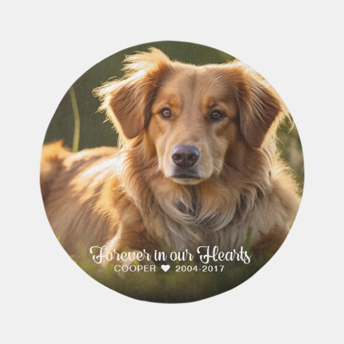 ROUND Forever in our Hearts Pet Memorial Keepsake Rug