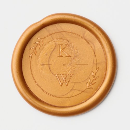 Round Frame Wedding Monogram Wax Seal Sticker