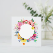 Round frame with colorful flowers (Standing Front)