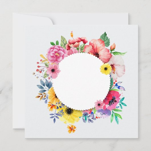 Round frame with colorful flowers (Front)