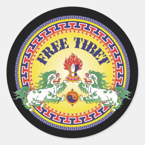 Round Free Tibet Classic Round Sticker