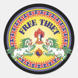Round Free Tibet Classic Round Sticker