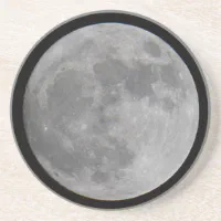 White Blue Palmetto Moon Coaster