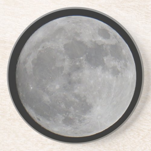 Round Full Moon Sandstone Coaster