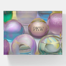 Round Glass Spheres in Pastel Shades, add initials
