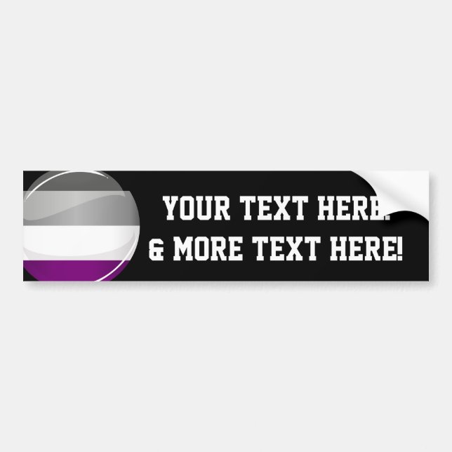 Round Glossy Asexual Pride Flag Bumper Sticker (Front)