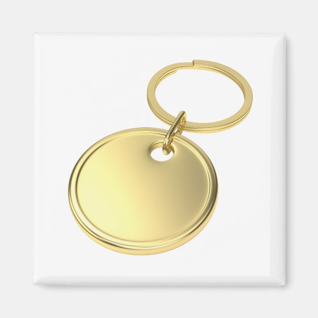 Round gold keychain magnet (Front)
