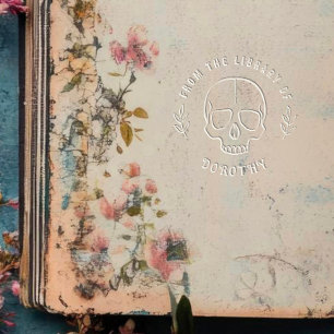 Round Gothic Skull Custom Book Embosser