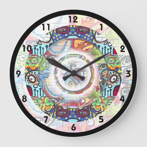 Round Grafitti Wall Clock