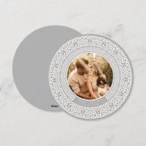 Round Gray + Off White Celtic Holiday Photo Card