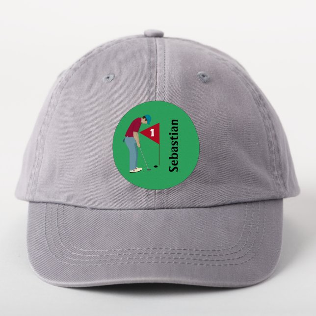 Round Green Golf Themed  Patch (On Headwear)