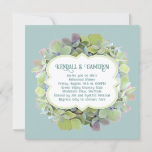 Round Green Modern Wedding Rehearsal Dinner Invitation
