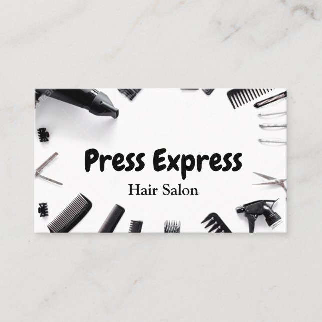 Round hair salon business card (Front)
