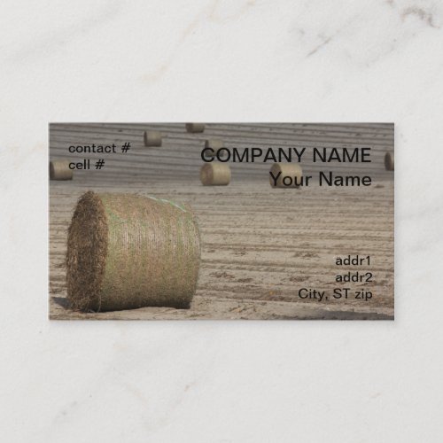 round hay bale business card