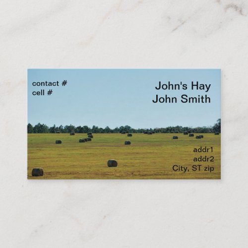 Round hay bales business card