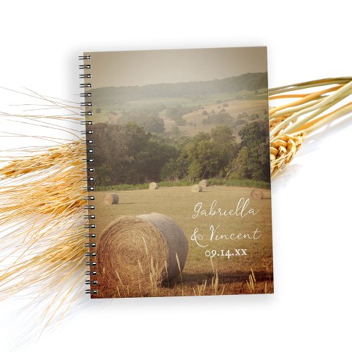 Round Hay Bales Farm Wedding Guest Book