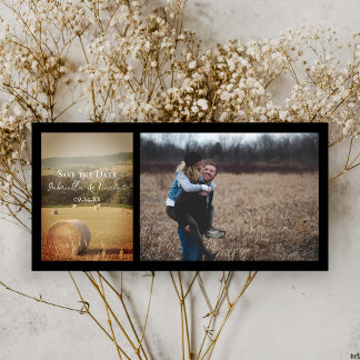 Round Hay Bales Farm Wedding Save the Date