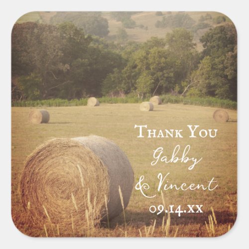 Round Hay Bales Farm Wedding Thank You Favor Tag