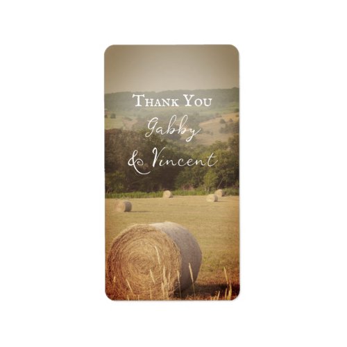 Round Hay Bales Farm Wedding Thank You Tags