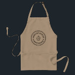 Round Homemade Personalized Business Logo Custom Adult Apron<br><div class="desc">Round Homemade Personalized Business Logo Custom Adult Apron, with distressed round border, vintage typewriter text font for employee name and company name, leaves decoration, cupcake icon customizable with your own photo, clipart, decor or any image. A cute personalized gift for chef, friends, mom, dad, hubby, wife, caregiver or a simple...</div>