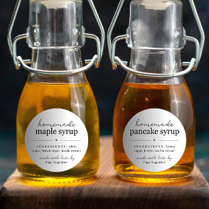 Round Homemade Syrup Gift Label Sticker