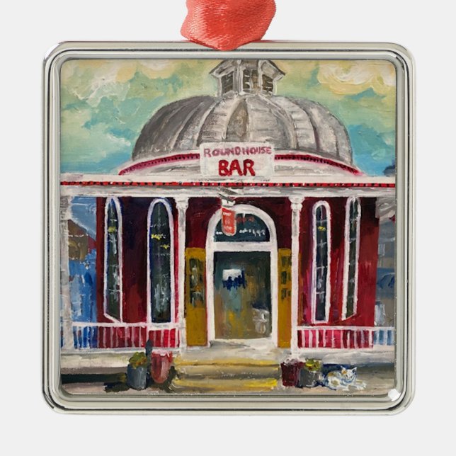 "Round House Bar" Put in Bay  Metal Ornament (Front)