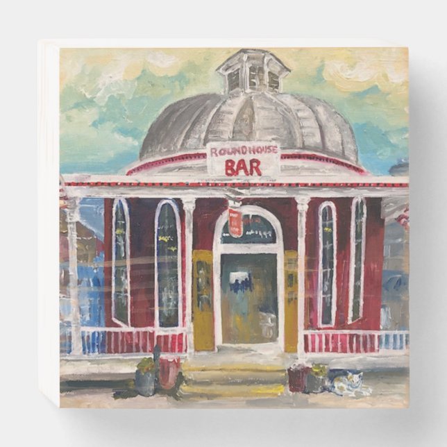 "Round House Bar" Put in Bay Wooden Box Sign (Front Horizontal)