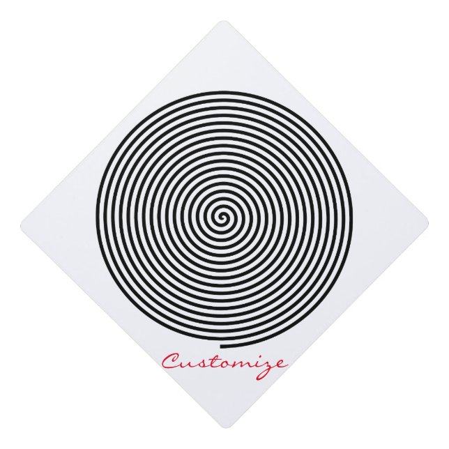 Round Hypnosis Spiral Thunder_Cove Graduation Cap Topper (Front)
