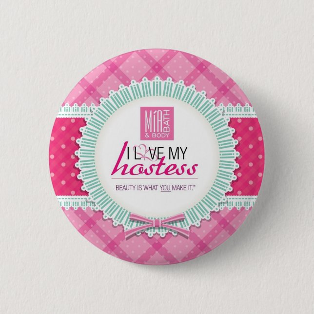 Round I love my hostess Pin (Front)