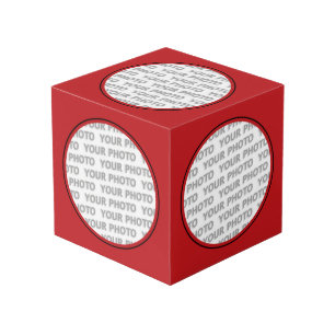 Round in Square Frame red + your photo