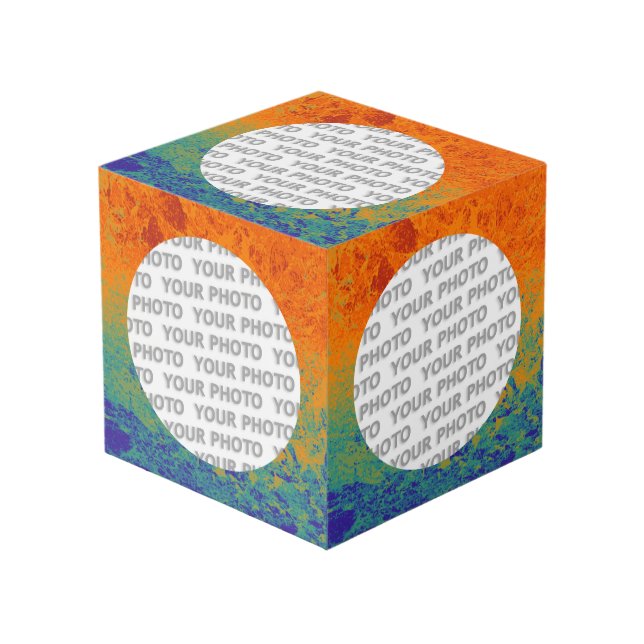 Round in Square Frame splatter 4 + your photo (Front Angled)